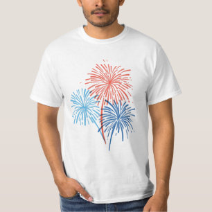 Handgemalt 4. Juli Feuerwerk T-Shirt