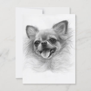 Handgemalt Beauty-Chihuahua Artwork Postkarte
