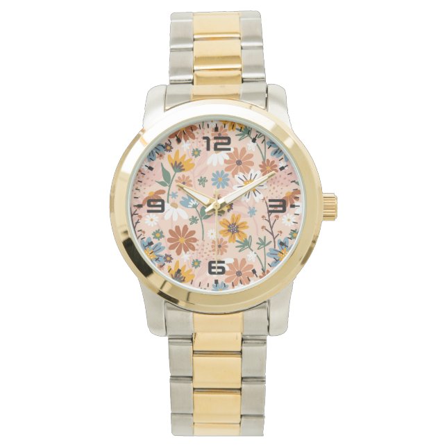 Handgemalt Blumenmuster-23136 Armbanduhr (Vorderseite)