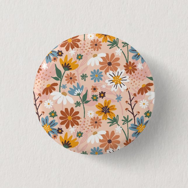 Handgemalt Blumenmuster-23136 Button (Vorderseite)