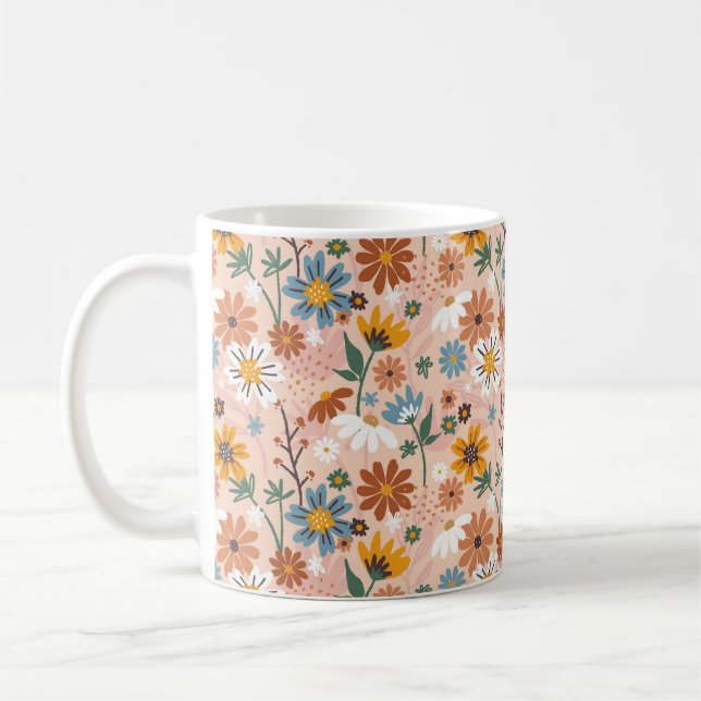 Handgemalt Blumenmuster-23136 Kaffeetasse (Links)