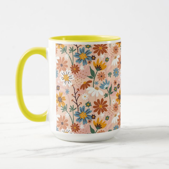Handgemalt Blumenmuster-23136 Tasse (Links)