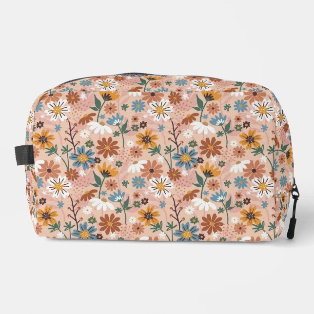Handgemalt Blumenmuster-23136 Waschbeutel (Vorderseite)