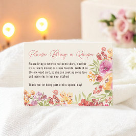 Handgemalt Boho Floral Brautparty Rezept Begleitkarte