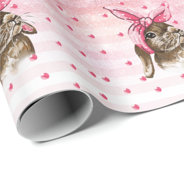 Handgemalt Bunny Glitzer Geschenkpapier (Rolleneckpunkt)