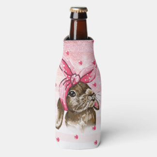 Handgemalt Bunny Glitzer Niedlich Flaschenkühler