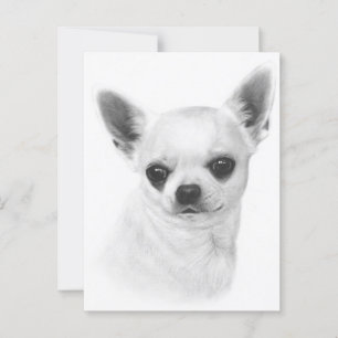 Handgemalt Chihuahua-Ausdruck Postkarte