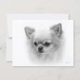 Handgemalt Chihuahua mit Seelenaugen Postkarte