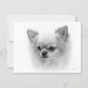 Handgemalt Chihuahua mit Seelenaugen Postkarte