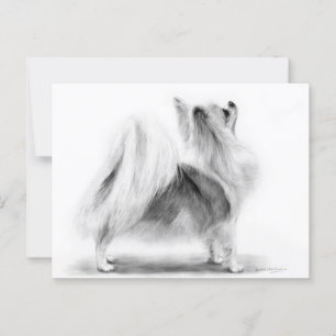 Handgemalt Elegant Long Haired Chihuahua Postkarte