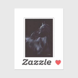 Handgemalt, elegantes schwarzes Pferd Aufkleber