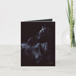Handgemalt, elegantes schwarzes Pferd Einladung
