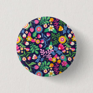 Handgemalt Exotic Floral Muster- Button