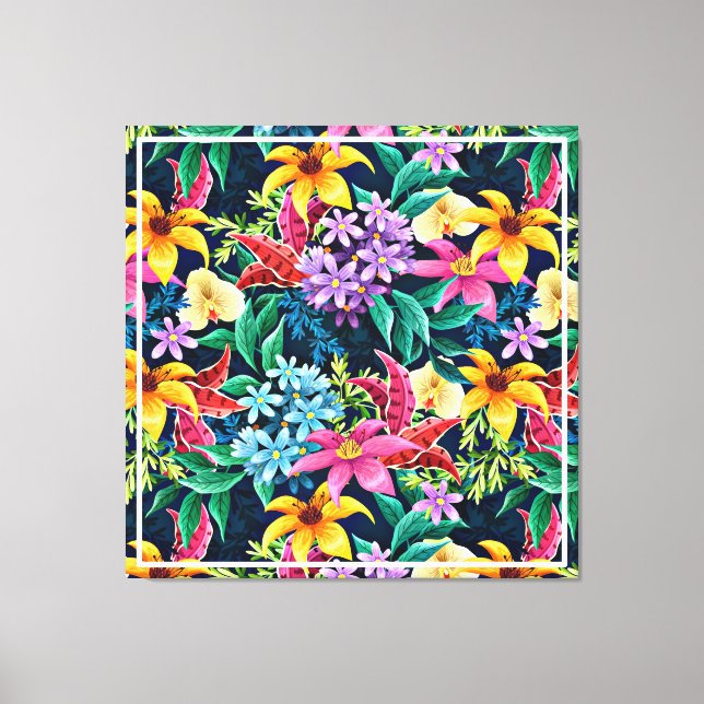 Handgemalt Exotic Floral Pattern-23001 Leinwanddruck (Vorderseite)