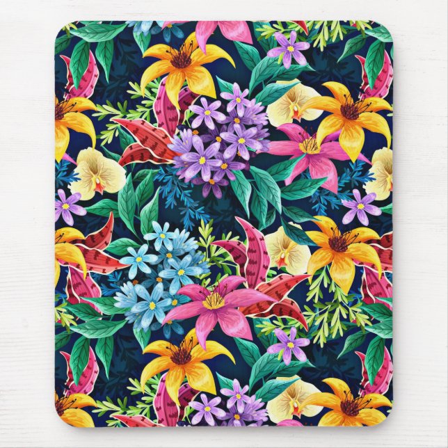 Handgemalt Exotic Floral Pattern-23001 Mousepad (Vorne)