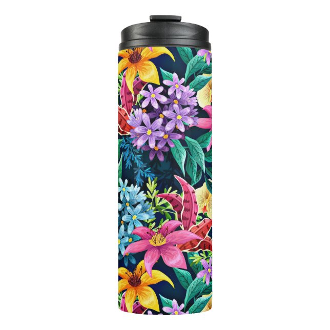 Handgemalt Exotic Floral Pattern-23001 Thermosbecher (Vorderseite)