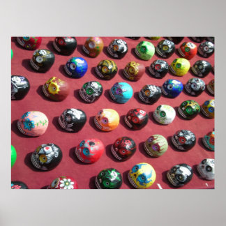 Handgemalt farbiges Schädelplakat Poster