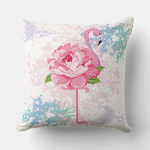 Handgemalt Flamingo Kissen