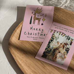 Handgemalt Funky Reindeer Frohe Weihnachten