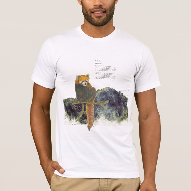 Handgemalt gefährdeter Niedlicher Roter Panda T-Shirt (Vorderseite)