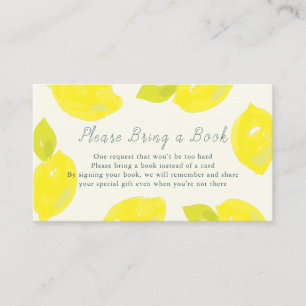 Handgemalt Lemon Blau Bitte ein Buch mitbringen Begleitkarte