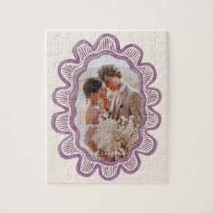 handgemalt liblassrosa, ovales Foto Puzzle