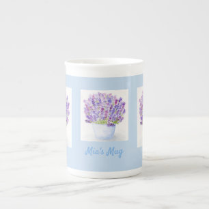 Handgemalt Loose Wasserfarbe Lavendel Prozellantasse