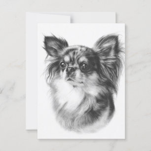 Handgemalt Merle Chihuahua Pet Portrait Postkarte