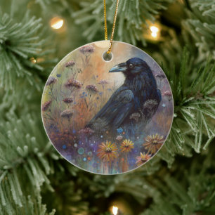 Handgemalt mit Wildblumen Keramik Ornament