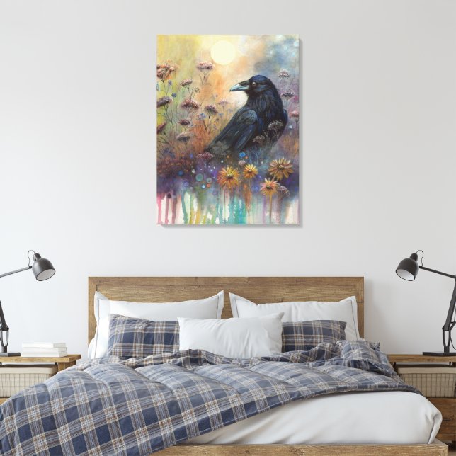Handgemalt mit Wildblumen Leinwanddruck (Insitu (Schlafzimmer))