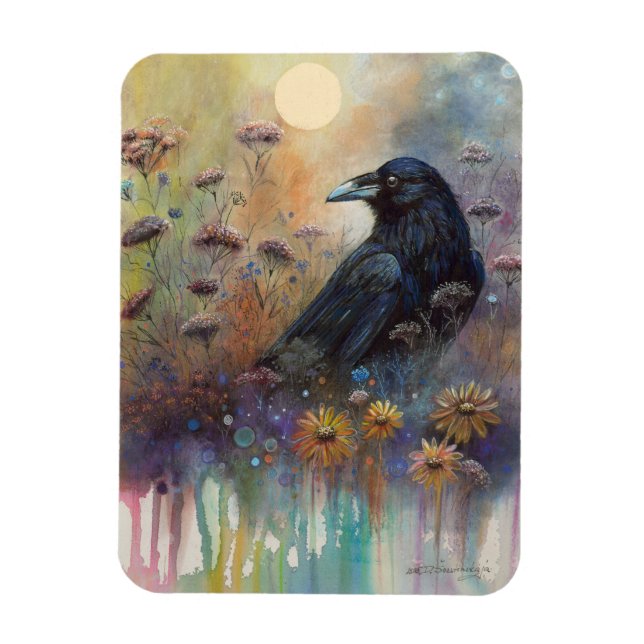 Handgemalt mit Wildblumen Magnet (Vertikal)