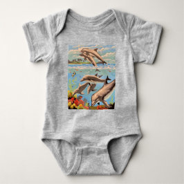 Handgemalt nach Anzahl | Geliebte Delphine | Baby Strampler