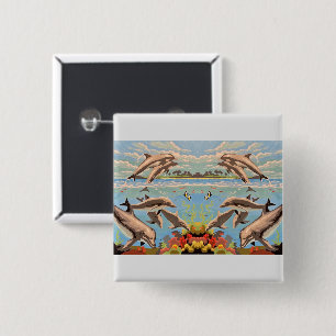 Handgemalt nach Anzahl   Geliebte Delphine   Button