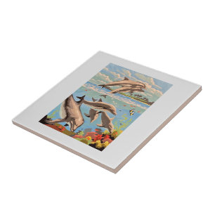 Handgemalt nach Anzahl   Geliebte Delphine   Fliese