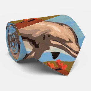 Handgemalt nach Anzahl Geliebte Delphine Krawatte