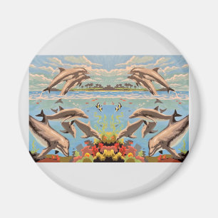 Handgemalt nach Anzahl   Geliebte Delphine   Magnet