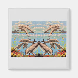 Handgemalt nach Anzahl | Geliebte Delphine | Magnet