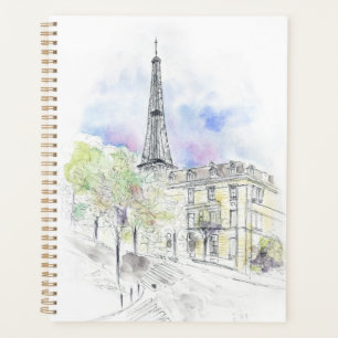 Handgemalt Paris Eiffel Tower Straßenecke Tinte Planer