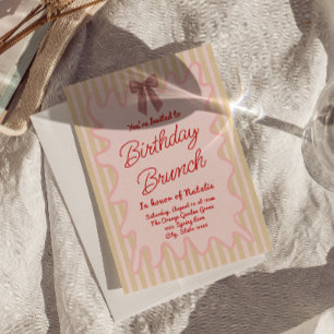 Handgemalt rosa Rahmen Birthday Brunch Einladung