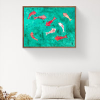 Handgemalt Wasserfarbe 8 Koi Fisch