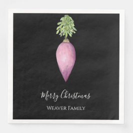 Handgemalt Wasserfarbe Rosa Weihnachtsbaum Serviette