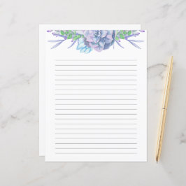 Handgemalt Wasserfarbenes, Sukkulentes Liniertes P