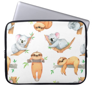 Handgemalt Wasserfarbmuster tropische niedliche An Laptopschutzhülle