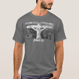 Handgemalt Weißer Jesus & Kreuzblütenverse T-Shirt