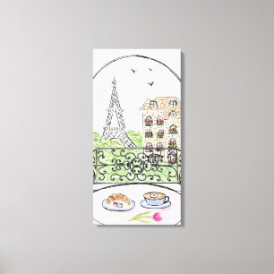 Handgemalt Whimsical Paris Eiffel Tower rechts Leinwanddruck