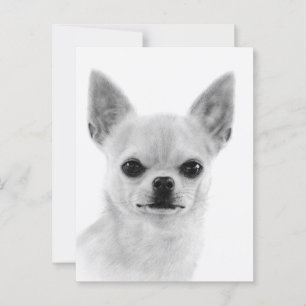 Handgemalt White Chihuahua Artwork Postkarte
