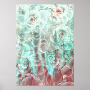 Handgemalte abstrakte Blumenkunst Poster
