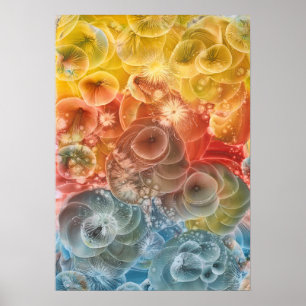Handgemalte abstrakte Energie-Farbexplosion-Kunst Poster