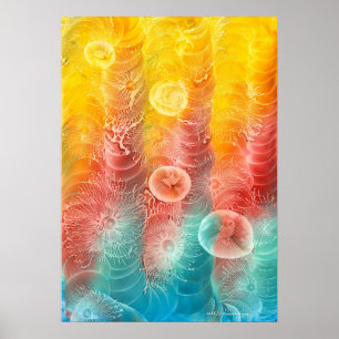 Handgemalte abstrakte Energie Farbige Lichtkunst Poster