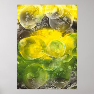 Handgemalte abstrakte Kunst Gelb und Grün Poster